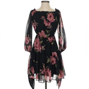 Floral Black and Pink Dress